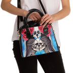 Love Shows No Time Boundaries Skulls,  Loewenkind Creations Shoulder Handbag