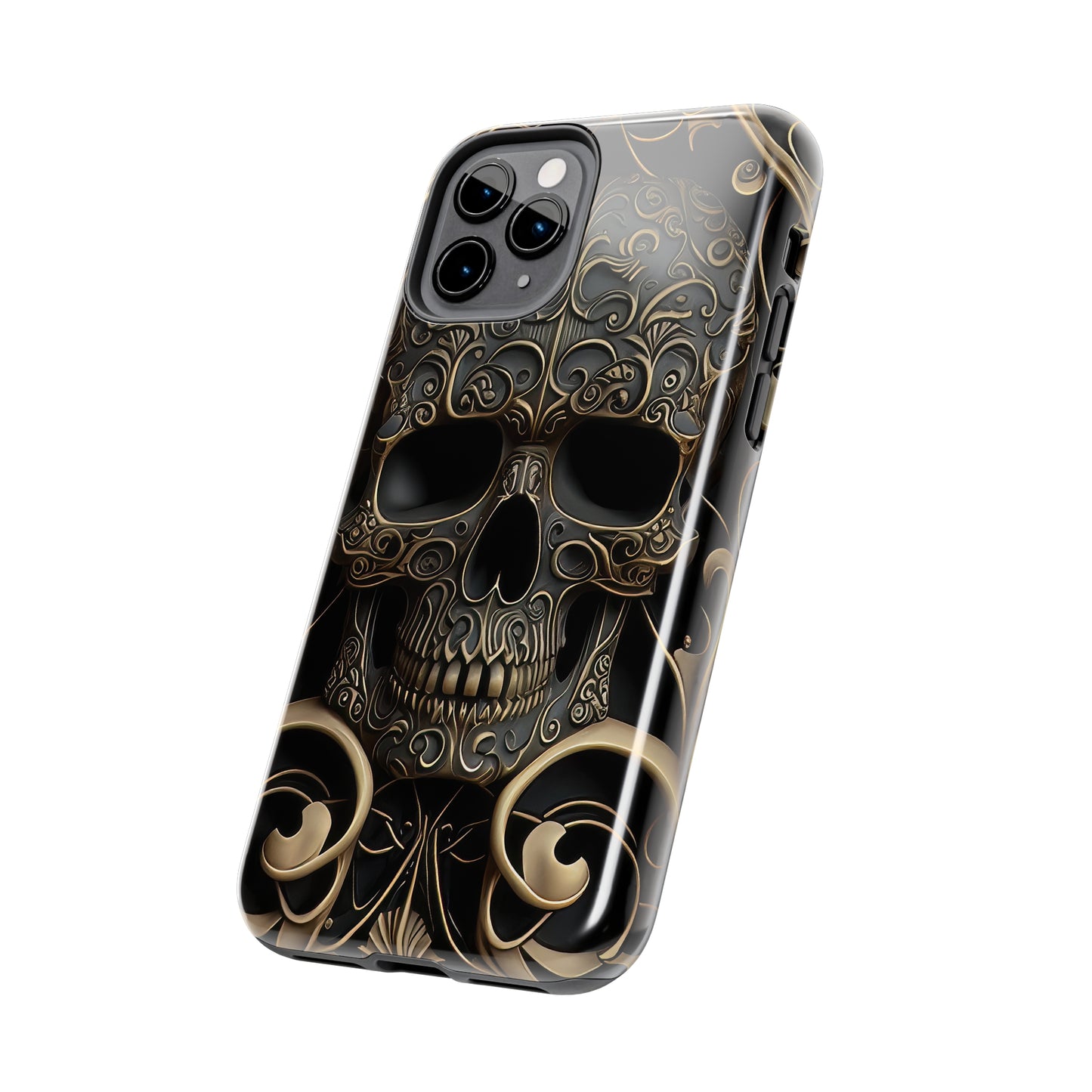 Metallic Chrome Skulls and classic Designed 2 Tough Phone Cases