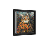 Mosaic Majesty: The Regal Cat, Framed Mosaic Cat Art Print — Colorful Modern Wall Canvas