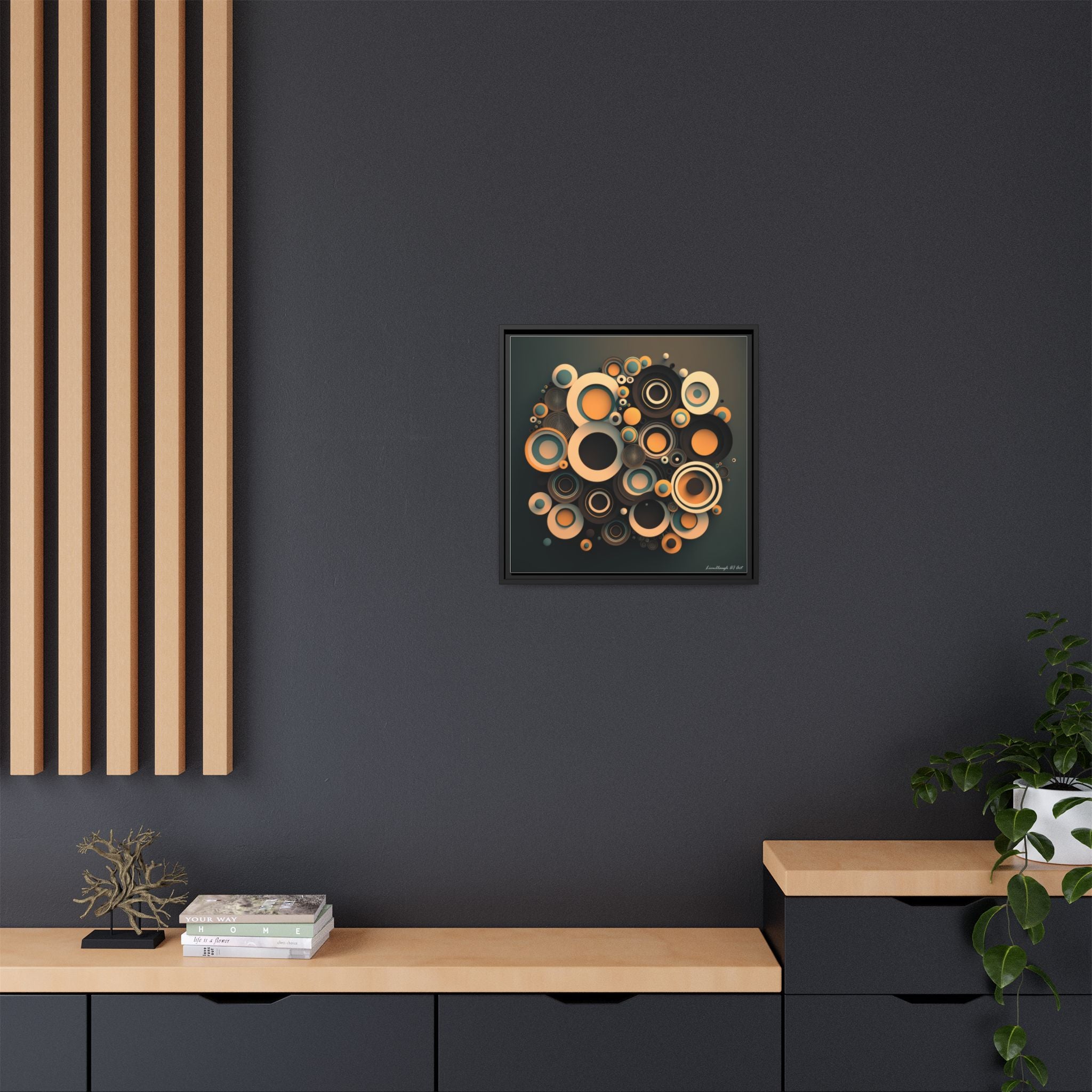 Concentric Harmony, Art Print — Colorful Modern Wall Canvas