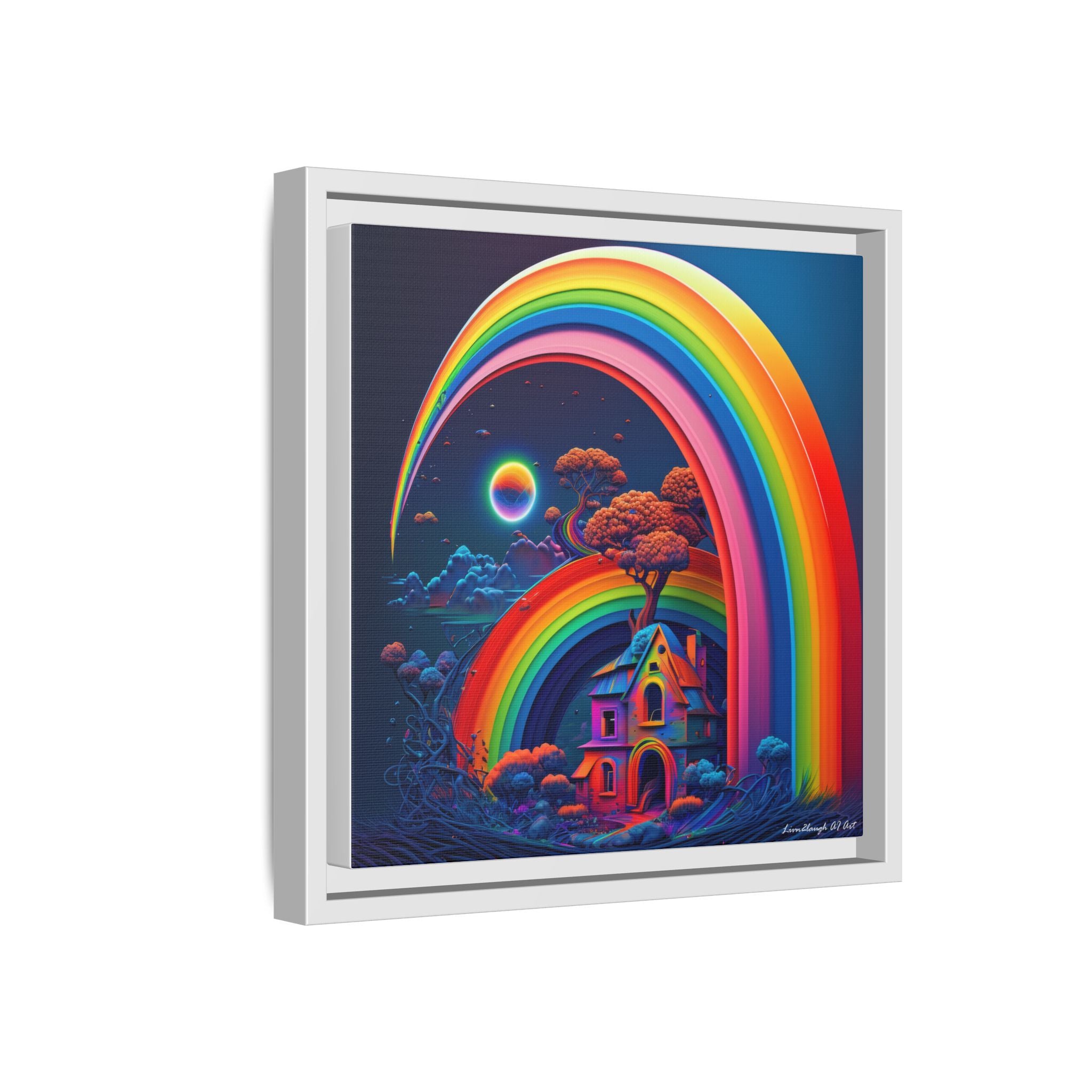 Home Beneath the Rainbow, Art Print — Colorful Modern Wall Canvas