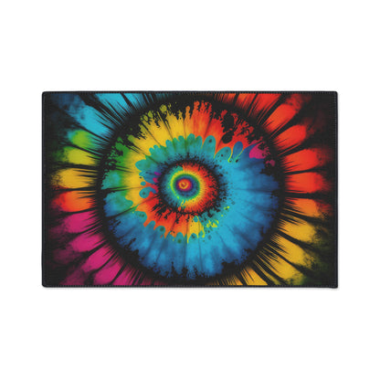 Bold And Beautiful Tie Dye Style Four Heavy Duty Floor Mat