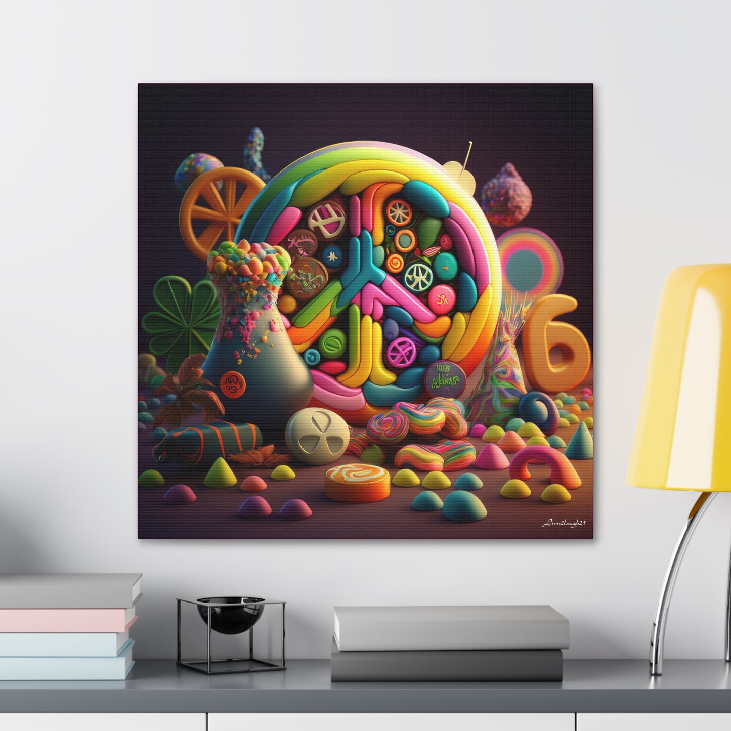 Fantastic Gummie Hippie Peace Sign 2 Canvas Gallery Wraps