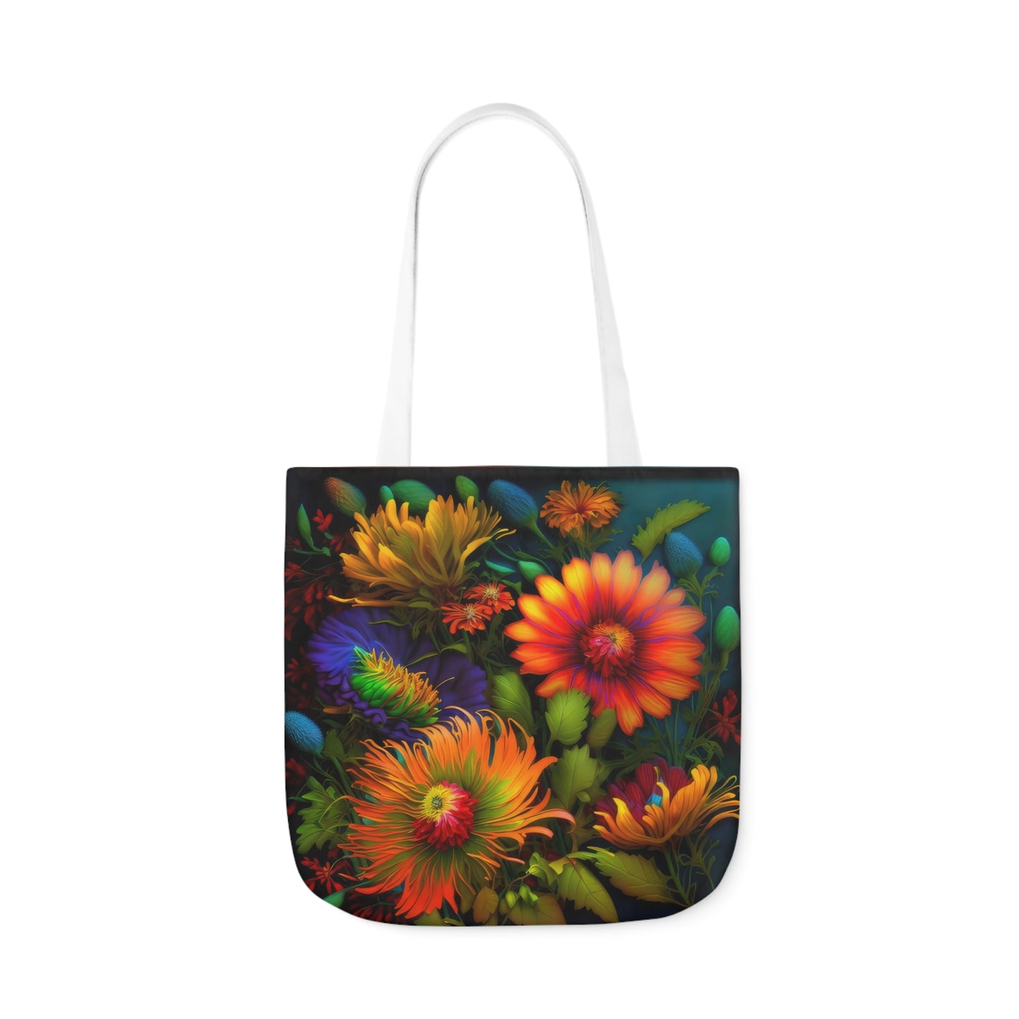 Bold And Beautiful Flowers Style One Polyester Canvas Tote Bag (AOP)