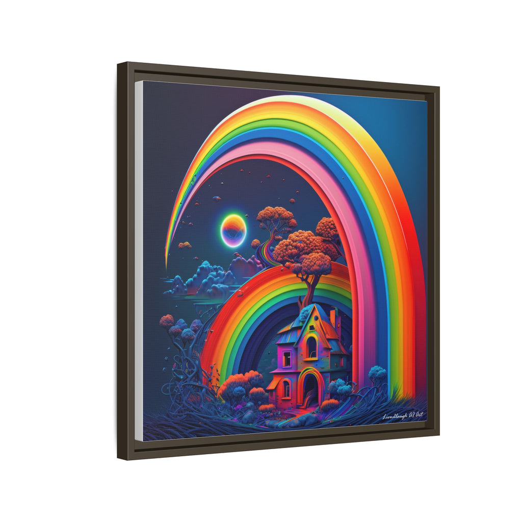 Home Beneath the Rainbow, Art Print — Colorful Modern Wall Canvas