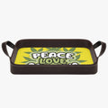 Peace  Love Cannabis  420 Marijuana PU Leather Tray
