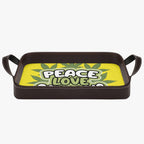 Peace  Love Cannabis  420 Marijuana PU Leather Tray