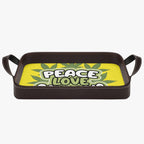 Love Peace Cannabis  420 Marijuana PU Leather Tray