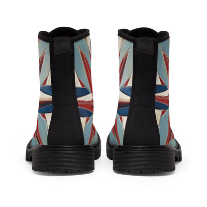 Beautiful Stars Abstract Star Style Red, White, And Blue Men's Canvas Boots