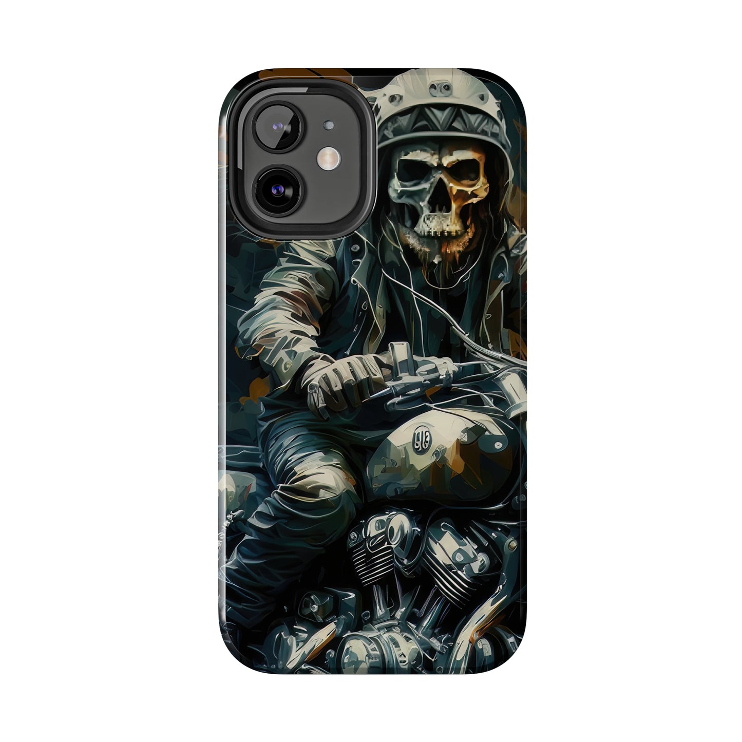 Skull Motorcycle Rider, Ready to Tear Up Road On Beautiful Bike Tough Phone Cases