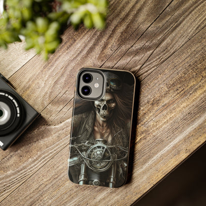 Skull Motorcycle Rider, Ready to Tear Up Road On Beautiful Bike 10 Tough Phone Cases