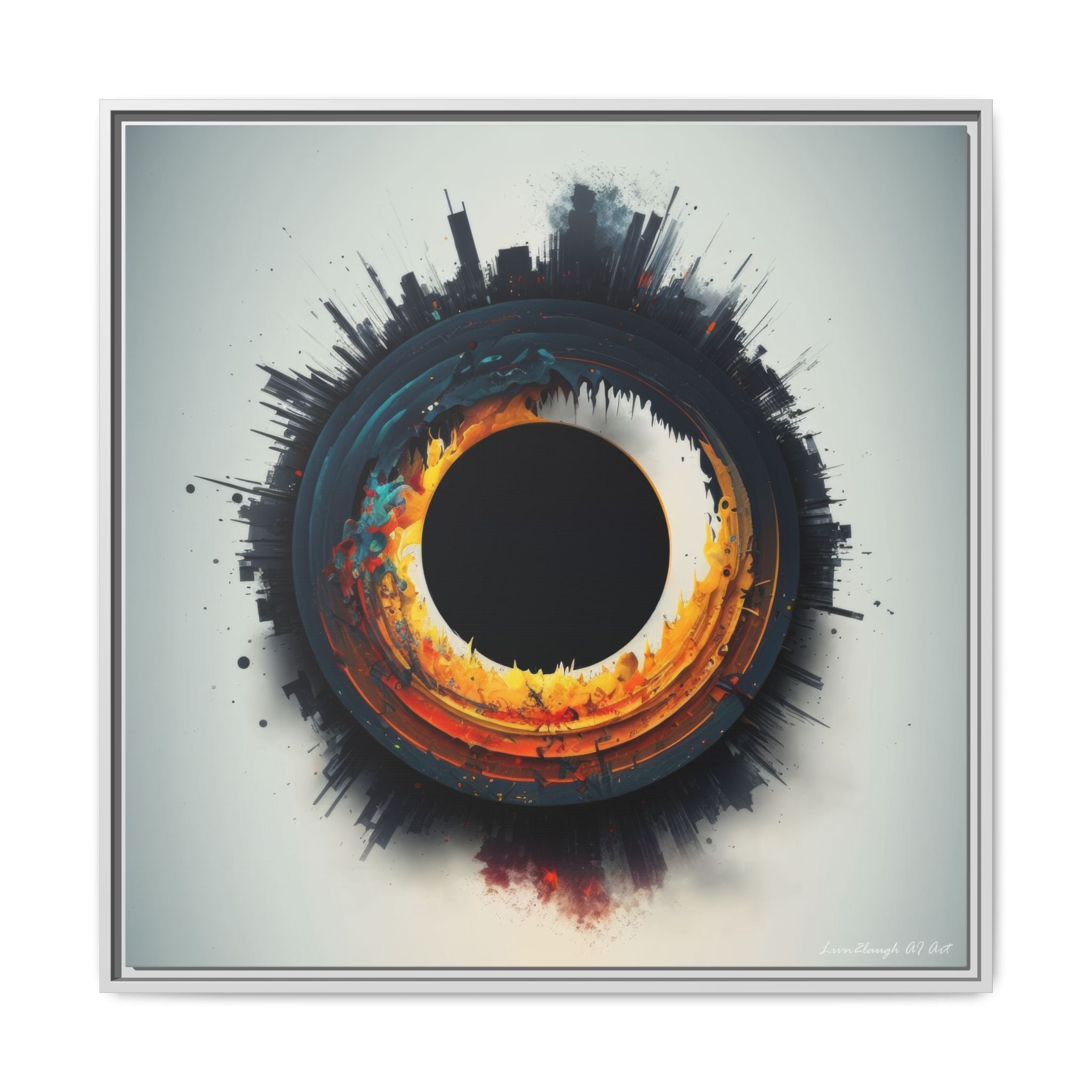 Eclipse of Industry, Art Print — Colorful Modern Wall Canvas