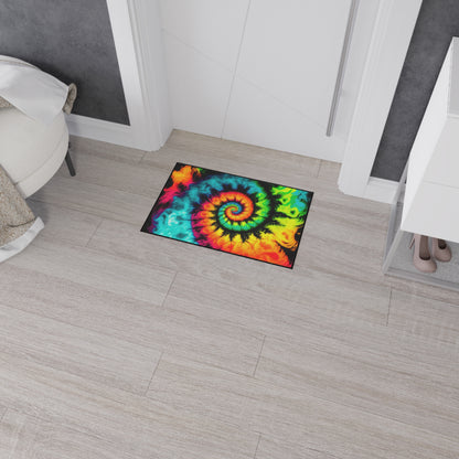 Bold And Beautiful Tie Dye Style Three Heavy Duty Floor Mat