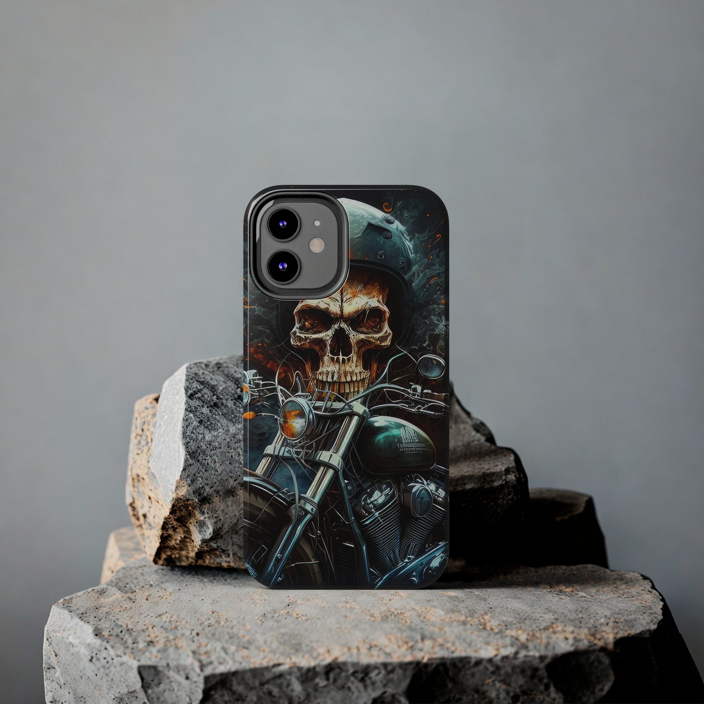 Skull Motorcycle Rider, Ready to Tear Up Road On Beautiful Bike 9 Tough Phone Cases