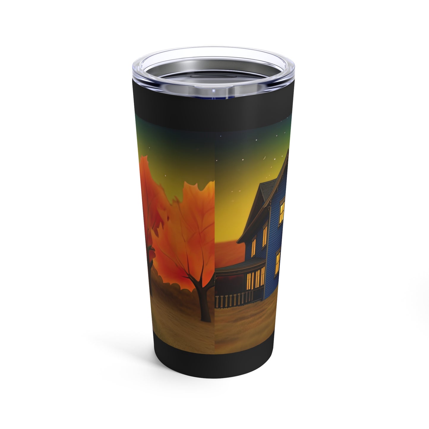 Gorgeous Colors And Textures Fall Night With Beautiful Moon -Cat And Home Tumbler 20oz