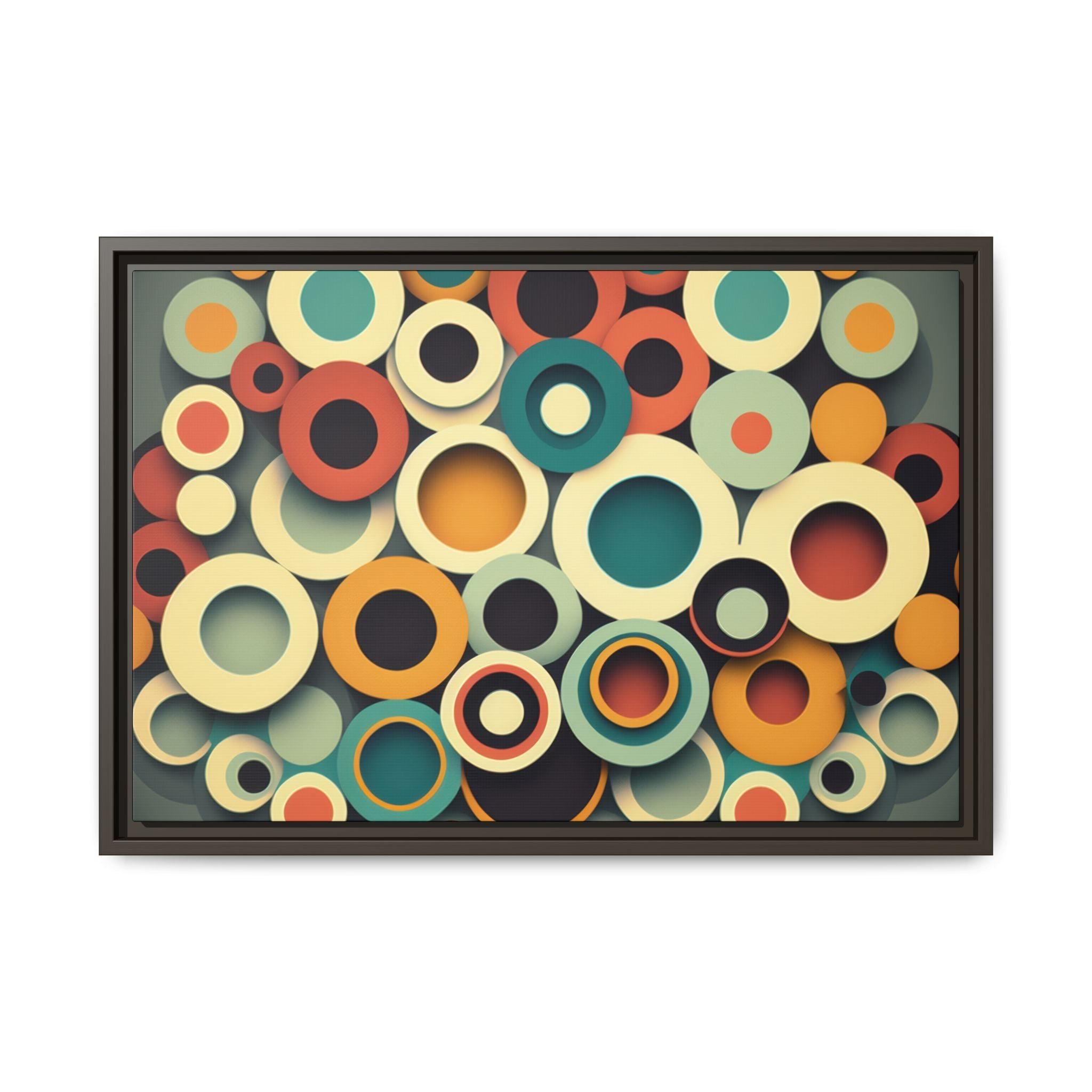 Gathered Circles, Matte Canvas, Framed (Multi-color)
