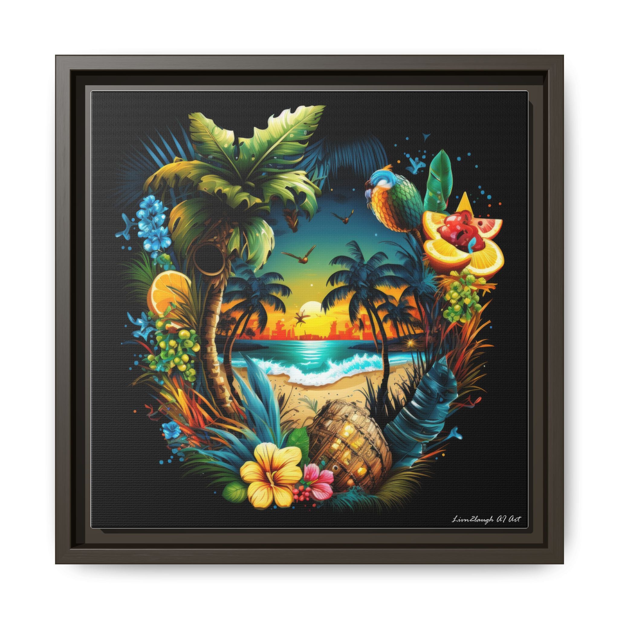 Island Rhythm at Dusk, Art Print — Colorful Modern Wall Canvas
