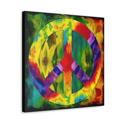 Coolio Tie Dye Hippie Peace Sign 9 Canvas Gallery Wraps