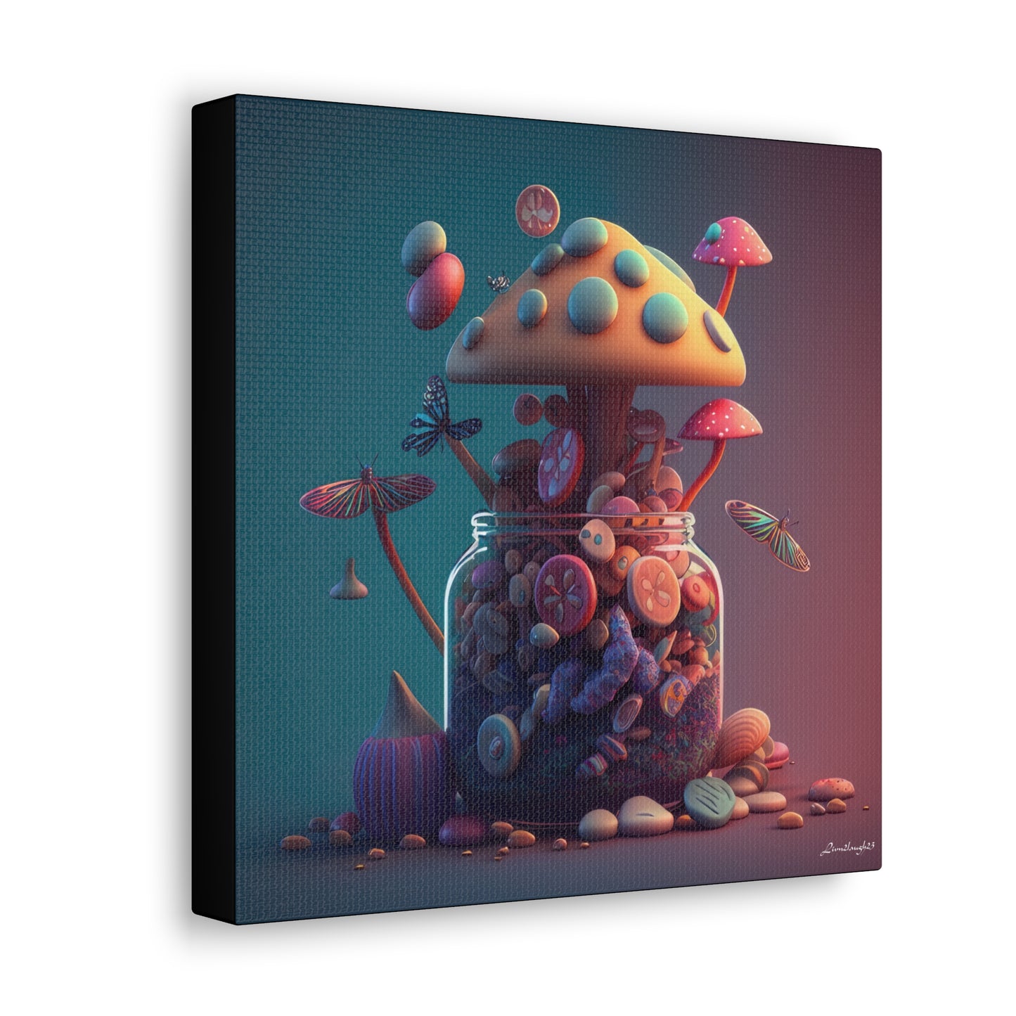 Beautiful Mushroom Luminating Colorful Bliss 10 Canvas Gallery Wraps