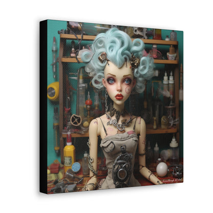 Love My Gismos Blue Hair Black Background, Canvas Gallery Wraps