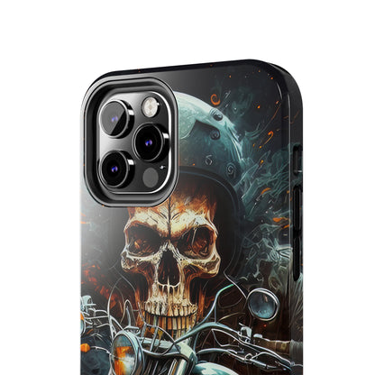 Skull Motorcycle Rider, Ready to Tear Up Road On Beautiful Bike 9 Tough Phone Cases