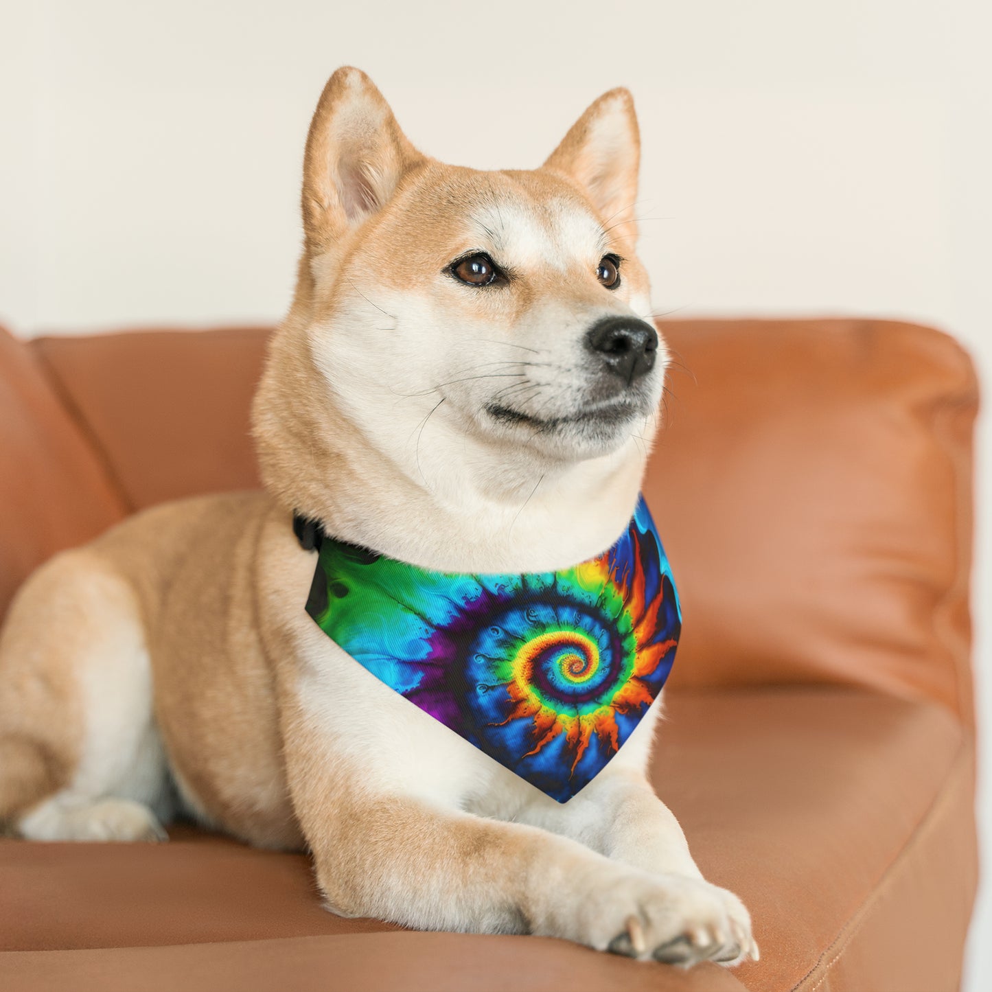 Tie Dye Style Two Pet Bandana Collar