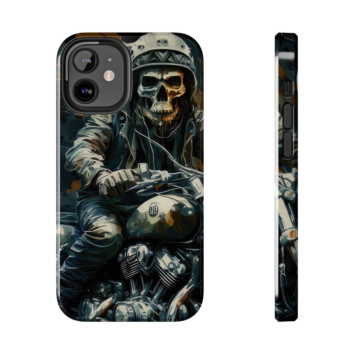 Skull Motorcycle Rider, Ready to Tear Up Road On Beautiful Bike Tough Phone Cases