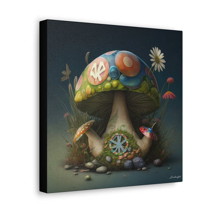 Beautiful Three Mushroom Colorful Uniquely Detailed 2 Canvas Gallery Wraps