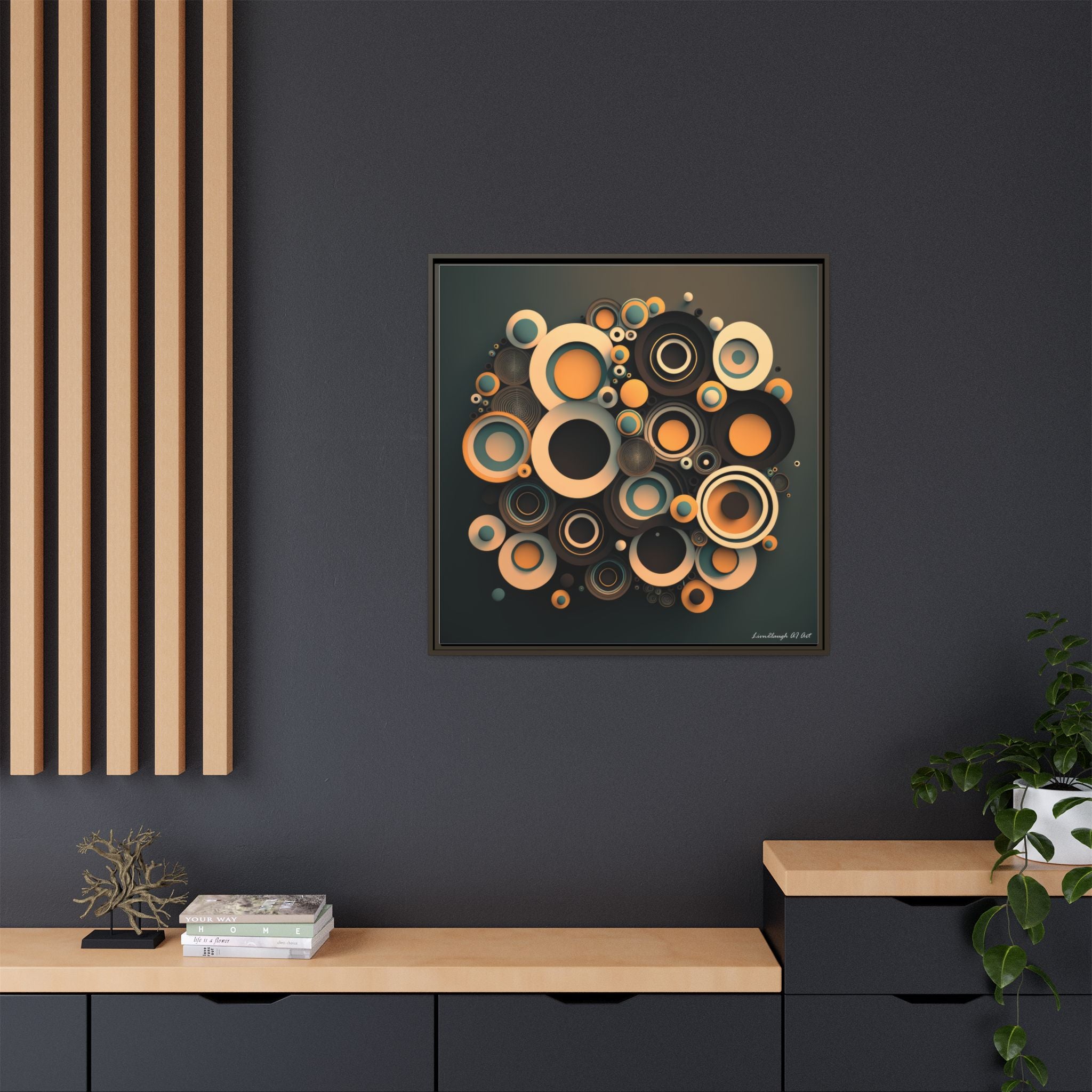 Concentric Harmony, Art Print — Colorful Modern Wall Canvas