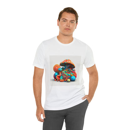 Hippie Mushroom Color Candy Style Design Style 1Unisex Jersey Short Sleeve Tee