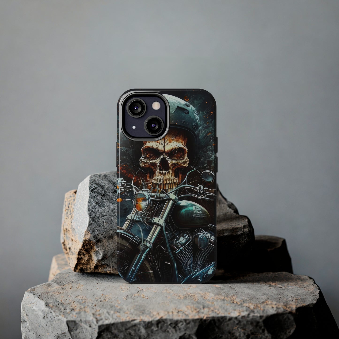 Skull Motorcycle Rider, Ready to Tear Up Road On Beautiful Bike 9 Tough Phone Cases