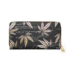 Gold And Black 420 Weed Marijuana Leaf Zipper Wallet