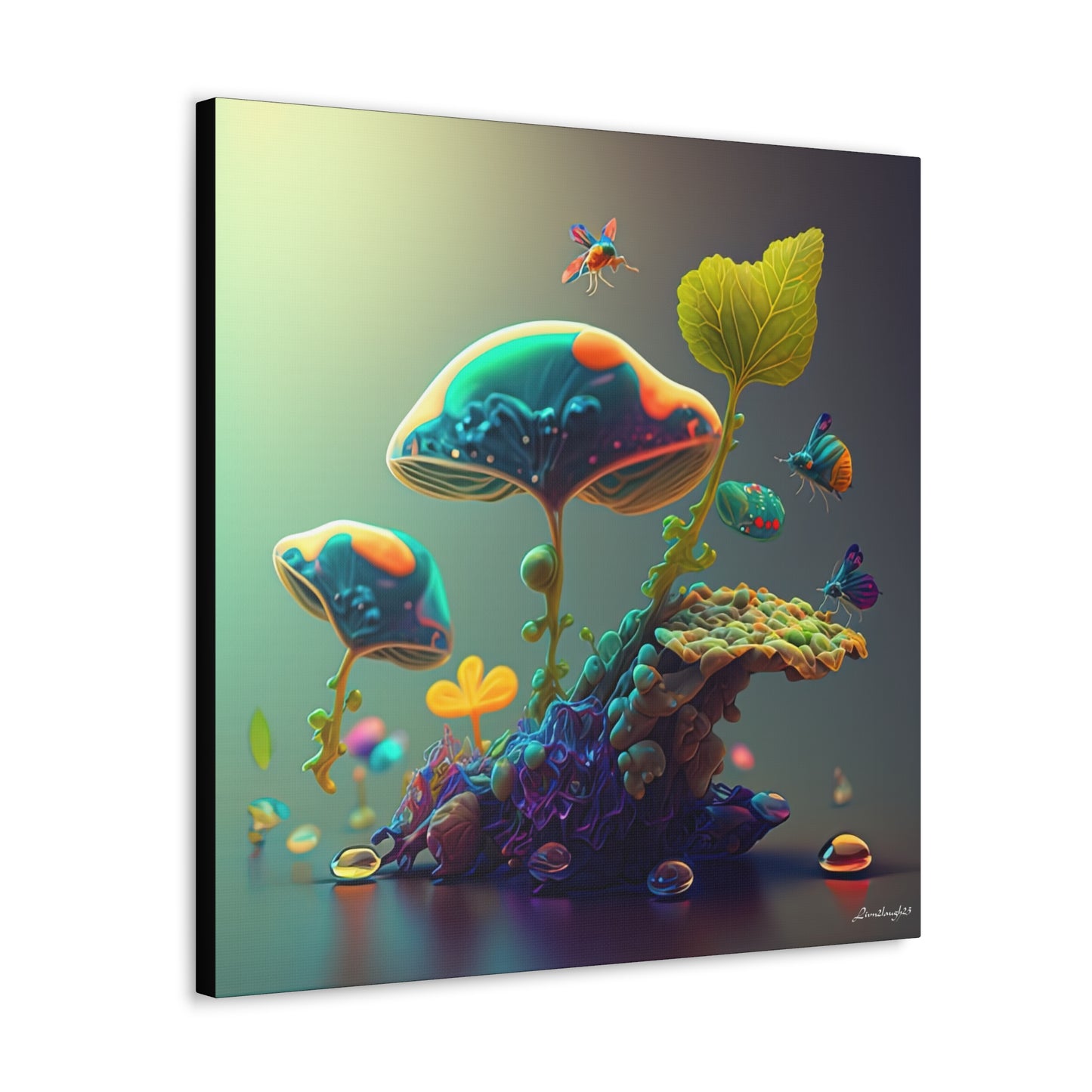 Beautiful Mushroom Luminating Colorful Bliss 6 Canvas Gallery Wraps