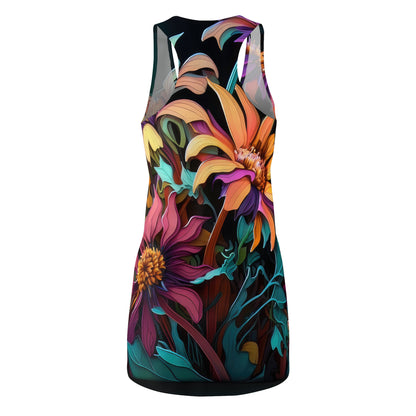 Bold And Beautiful Designed Flowers Three Women's Cut & Sew Racerback Dress (AOP)