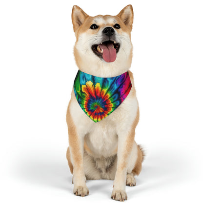 Tie Dye Style Three Pet Bandana Collar