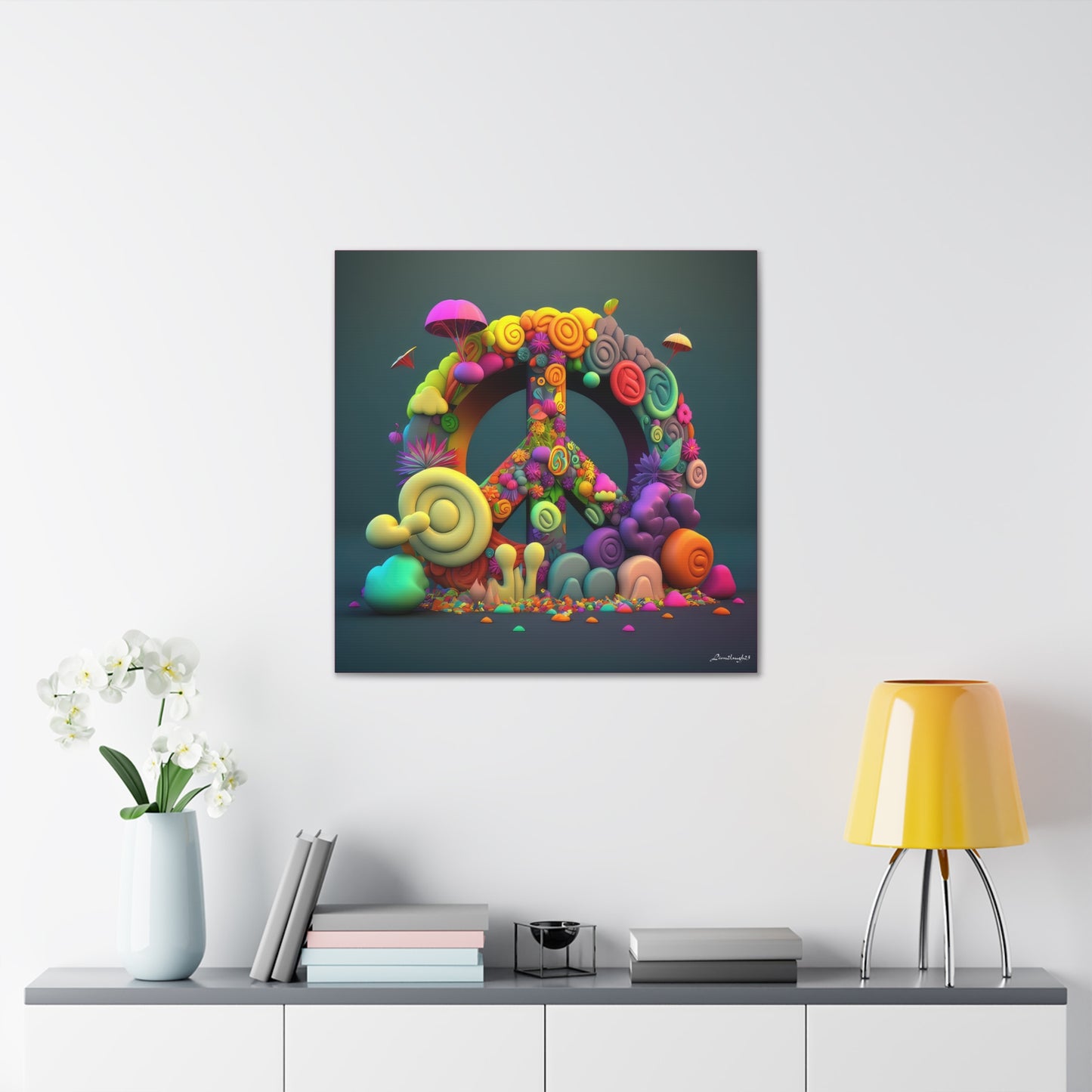 Fantastic Gummie Hippie Peace Sign Canvas Gallery Wraps