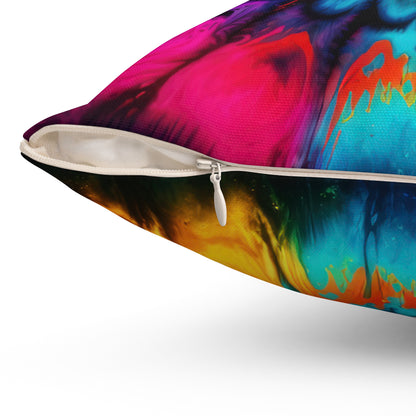 Bold And beautiful Tie Dye Style Two Spun Polyester Square Pillow