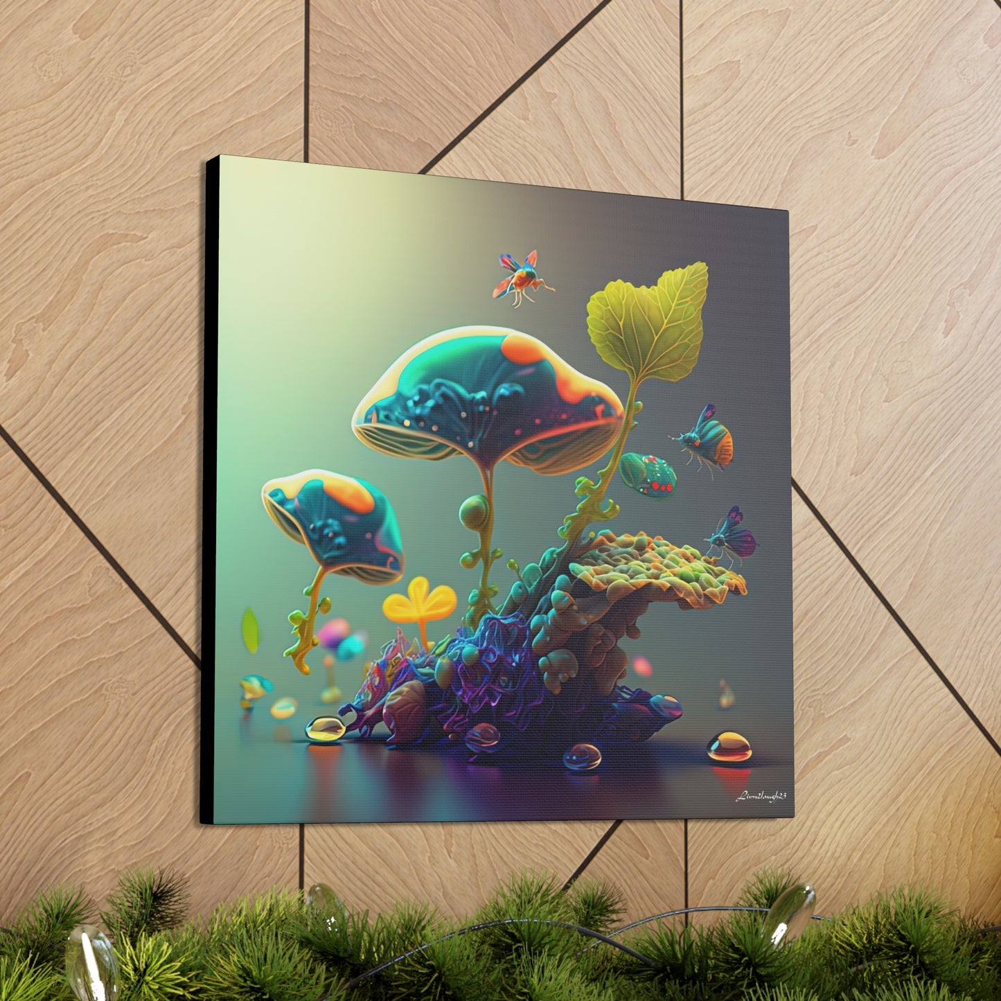 Beautiful Mushroom Luminating Colorful Bliss 6 Canvas Gallery Wraps