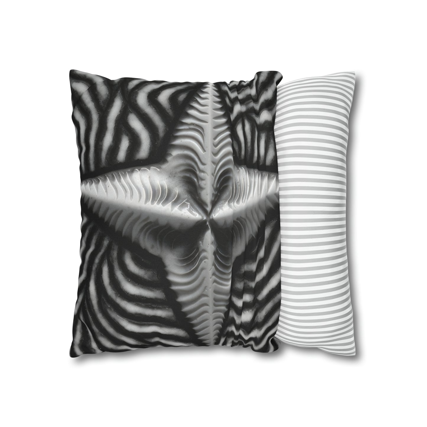 Beautiful Stars Abstract Star Style Black And White Spun Polyester Square Pillow Case