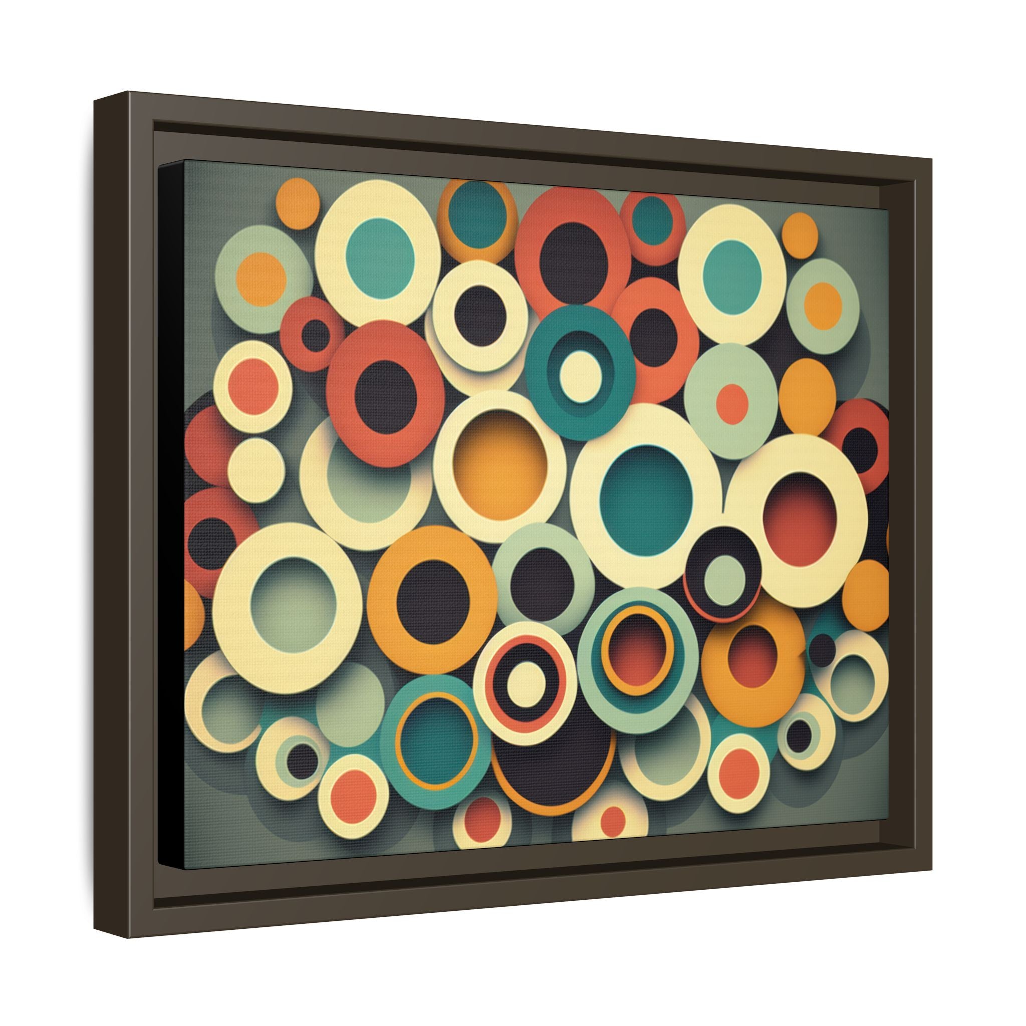 Gathered Circles, Matte Canvas, Framed (Multi-color)