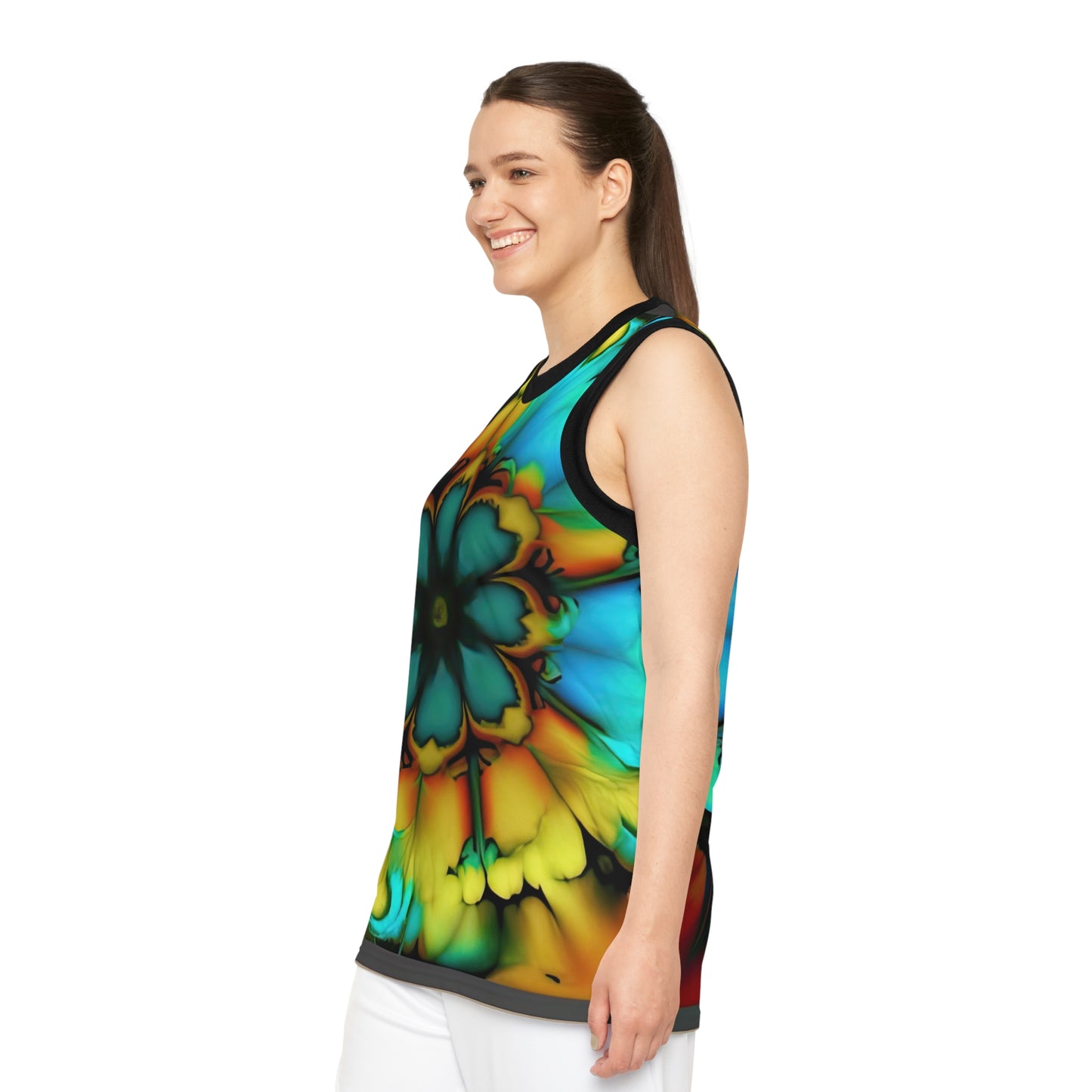 Bold And Beautiful Tie Dye B 3 Blue Yellow Unisex Basketball Jersey (AOP)