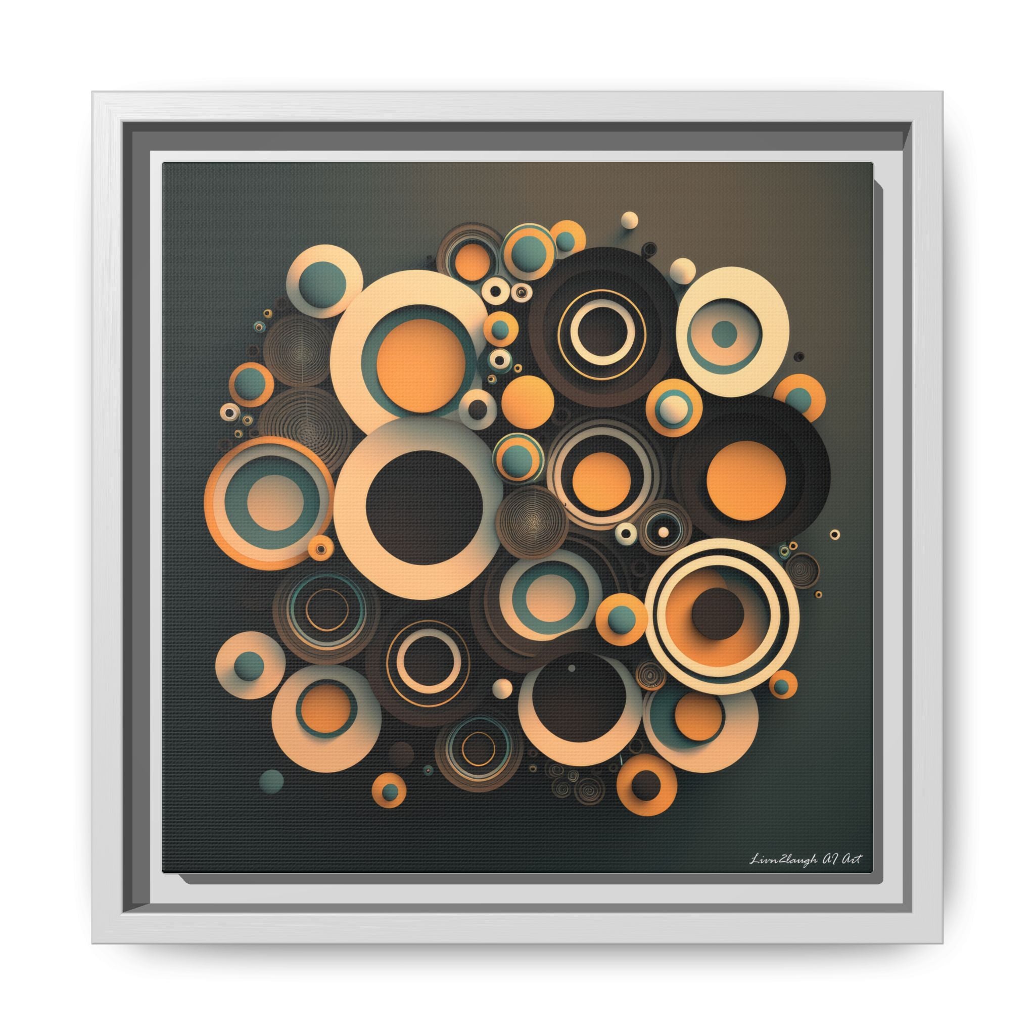 Concentric Harmony, Art Print — Colorful Modern Wall Canvas
