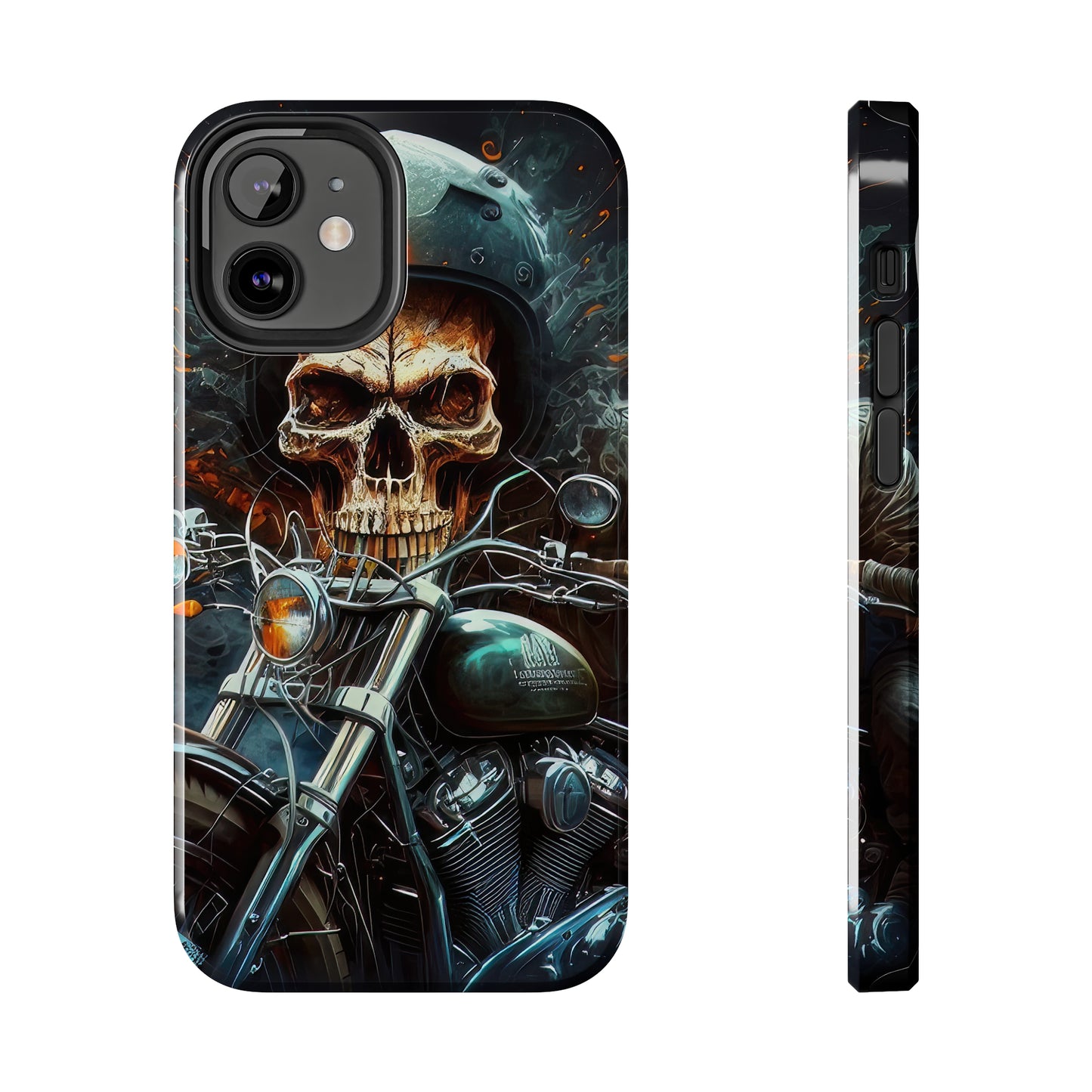 Skull Motorcycle Rider, Ready to Tear Up Road On Beautiful Bike 9 Tough Phone Cases