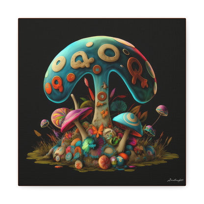 Beautiful Mushroom Colorful Uniquely Detailed Canvas Gallery Wraps