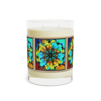 Bold And Beautiful Tie Dye B 3 Blue Yellow Scented Candle - Full Glass, 11oz