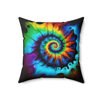 Bold And Beautiful Tie Dye Style One Spun Polyester Square Pillow