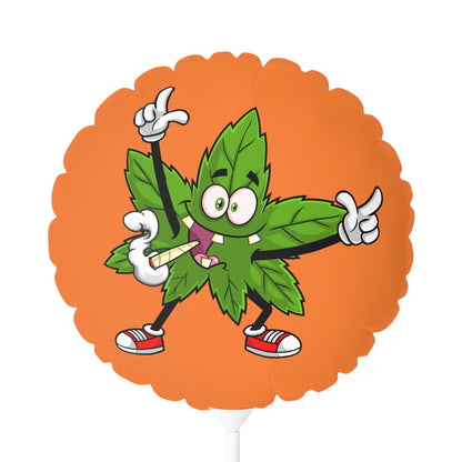 Marijuana Reggae Pot Leaf Man Smoking A Joint With Red Sneakers Style 3, Orange Balloon (Round and Heart-shaped), 11"