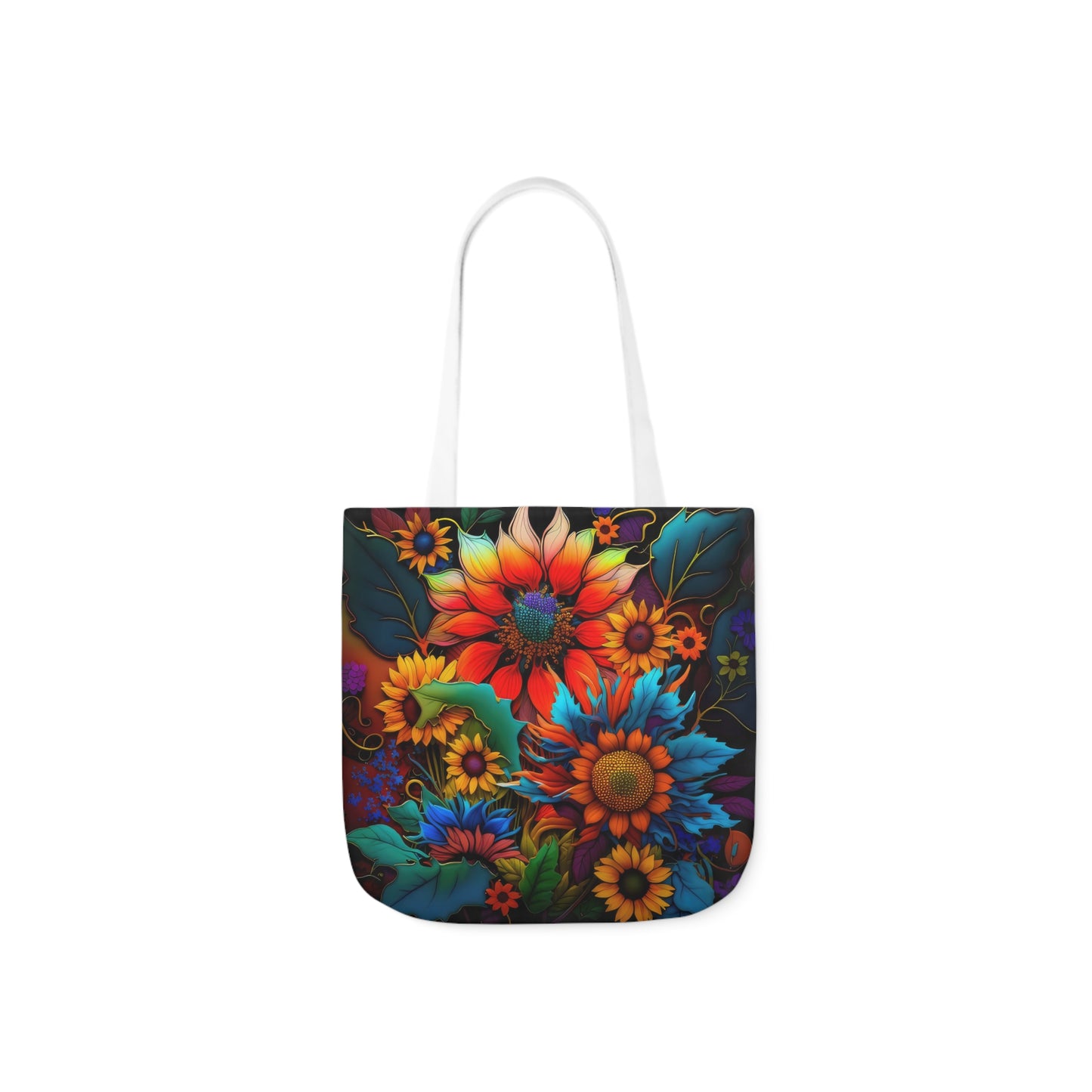 Bold And Beautiful Colorful Flowers Style Two Polyester Canvas Tote Bag (AOP)