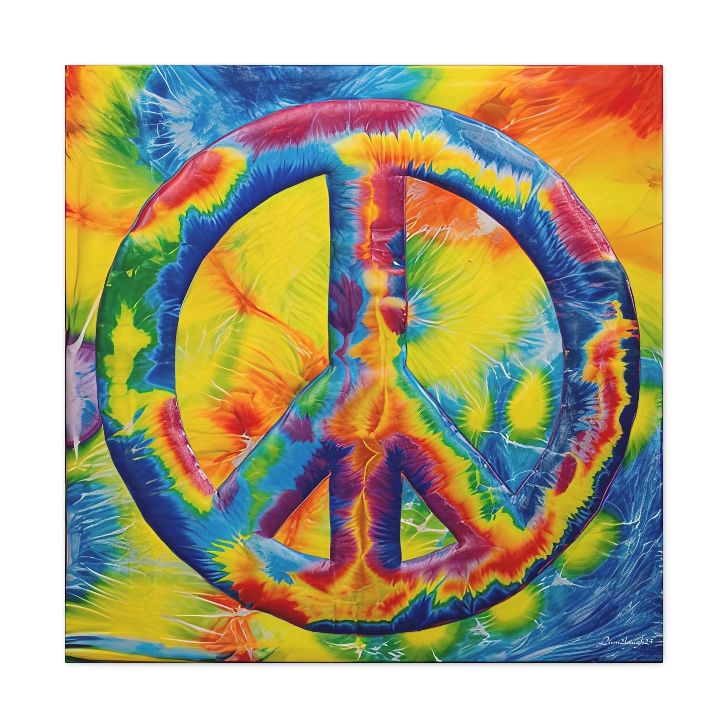 Coolio Tie Dye Hippie Peace Sign 4 Canvas Gallery Wraps