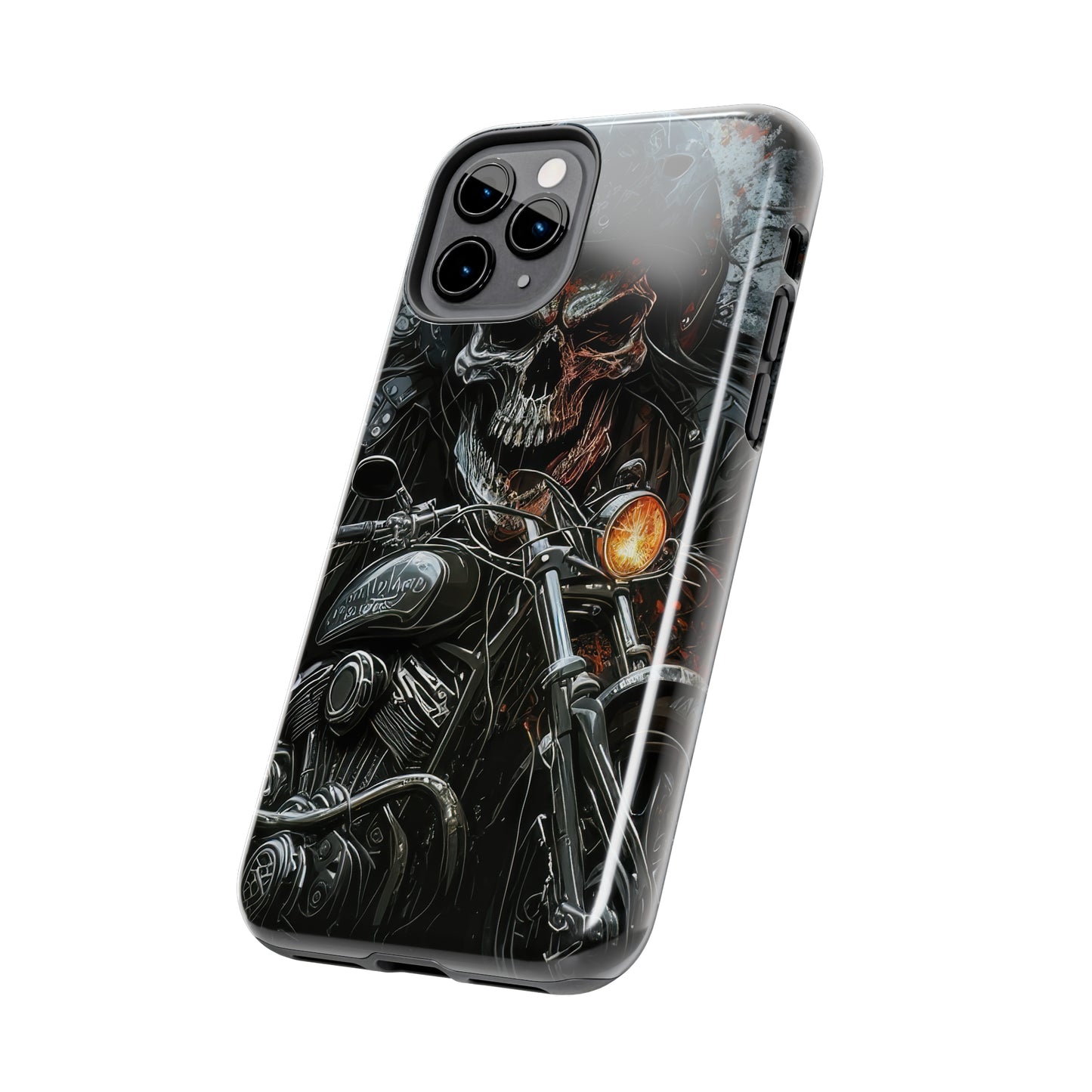 Skull Motorcycle Rider, Ready to Tear Up Road On Beautiful Bike 6 Tough Phone Cases